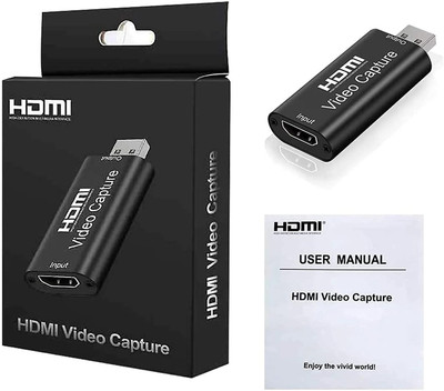 microware HD Video Capture HDMI Female to USB 2.0 Male for Video Recording, Live Streaming Media Streaming Device(Black)