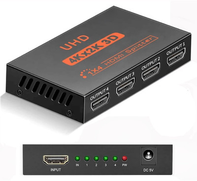 OG X NEXA WITH DEVICE HDMI Splitter Full HD 1080P with Deep Color & HD Audio | UHD 3D 4K x 2K | 1 x 4 Media Streaming Device(Black)