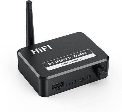 Tobo Bluetooth Receiver and Transmitter, Bluetooth 5.3, Support 2 Headsets TD-1182WA Media Streaming Device(Black,1185WA)