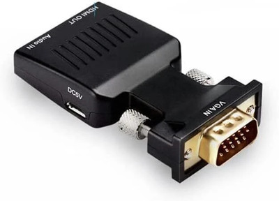 Sancy VGA to HDMI Adapter Converter with Audio Active Male VGA in Female HDMI 1080p Media Streaming Device(Black)