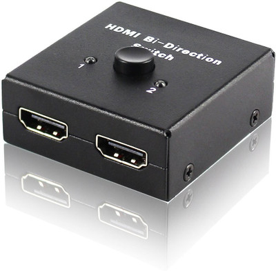 ULTRABYTES 2 Port HDMI Switch Bi-Directional Manual Switcher 2x1 1x2 AB Switch Hub Media Streaming Device(Black)