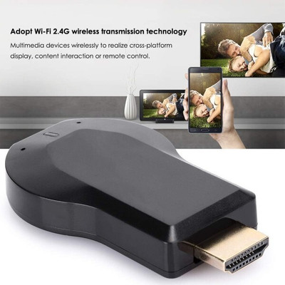 IMMUTABLE Anykast Wireless WiFi Display Adapter Media (Black) kjh9 Media Streaming Device(Black)