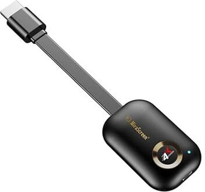 microware MiraScreen Wireless Dongle 4K Dual 5G Wireless Display Dongle Media Streaming Device(Black)