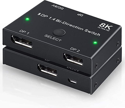 Etzin 8K HDMI DP 1.4 Bi-Direction Switch (EPL-540H) Media Streaming Device(Black)