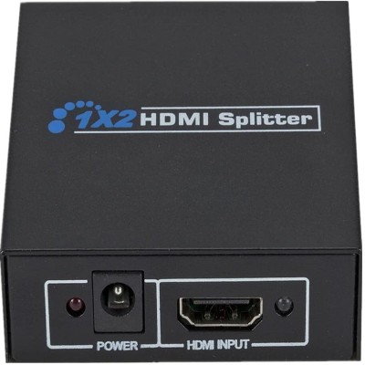 VOOCME 1x2 HDMI Splitter 2 Ports, HDMI Splitter 1 in 2 Out, Supports 3D 4Kx2K @30HZ Full HD 1080P HDMI Connector(Black)