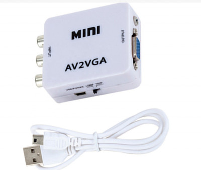 Tobo Mini AV2VGA Video Convertor Box AV RCA to VGA Video Converter TD-657VC Media Streaming Device(White)