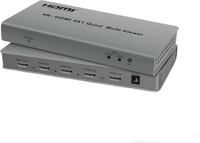 Etzin 4k@60hz HDTV Multi-Viewer Switch with PIP, HDMI Multi-Switcher 4 in 1 Out for Media Streaming Device(Silver)