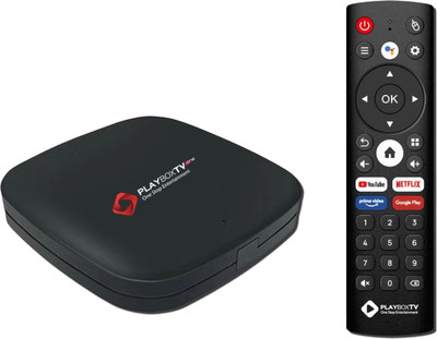 PlayboxTV 4K Android TV Box|Include 1-Year OTT Subscription|Dual-Band WiFi | Voice Remote| Media Streaming Device(Black)