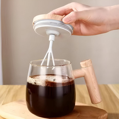 frendz Automatic Mixing Cup 500ml | Self Stirring | Coffee Maker with USB Charging Glass Coffee Mug(500 ml)