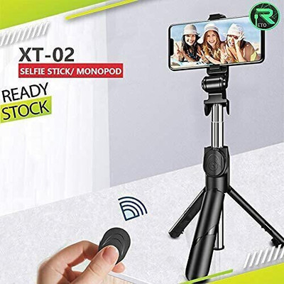 ZmiZc Bluetooth Selfie Stick with Wireless Remote And Extended Tripod Stand Bluetooth Selfie Stick(Black, Remote Included)
