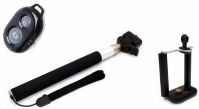A CONNECT Z Bluetooth Selfie Stick(Multicolor, Remote Included)