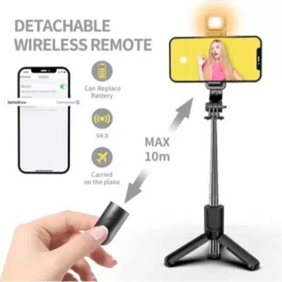 Pharaoh R1S Selfie Stick Tripod AA28 Bluetooth Selfie Stick(Multicolor, Remote Included)