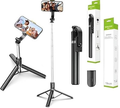 Pharaoh R1L Wireless Selfie stick and Tripod Bluetooth Selfie Stick(Black, Remote Included)