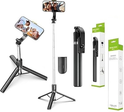 Pharaoh R1L Wireless Selfie stick and Tripod Bluetooth Selfie Stick(Black, Remote Included)