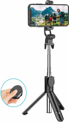 HLMOBILE AY Bluetooth Selfie Stick(Black, Remote Included)