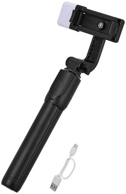 Reedeal R1S-L Selfie Stick with LED Bluetooth Selfie Stick(Black, Remote Included)