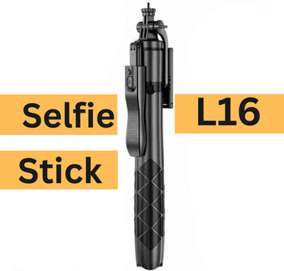 EVAAENTERPRISES L16-Selfie Stick Long and Lighthweight Bluetooth Selfie Stick(Black, Remote Included)