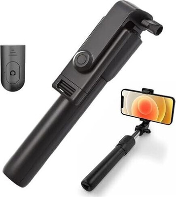 BLUE24 TRADERS Perfect Design Selfie Stick Strong With Light_VR65 Bluetooth Selfie Stick(Black, Remote Included)