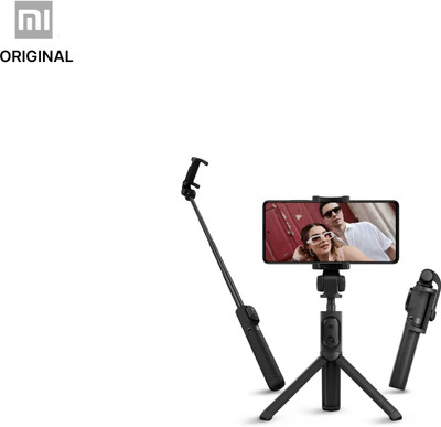 Mi Tripod with Extendable Aluminium Monopod and Micro USB Rechargeable Bluetooth Selfie Stick(Black, Remote Included)