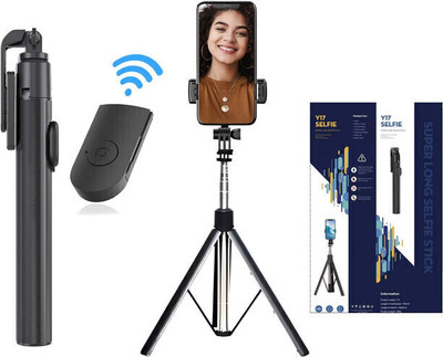 Pharaoh Y17 Wireless Selfie stick and Tripod Bluetooth Selfie Stick(Black, Remote Included)