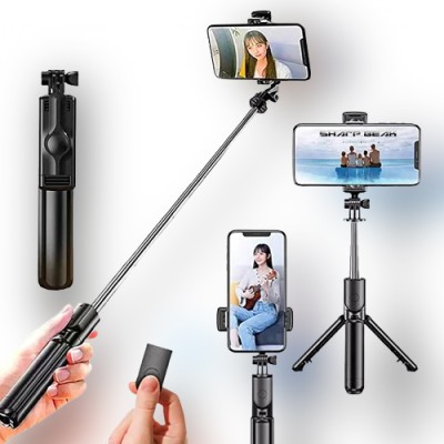 AJFuture HOLD UP selfie stick Mini Fashion Selfie Stick Tripod Stand A61 Bluetooth Selfie Stick(Multicolor, Remote Included)