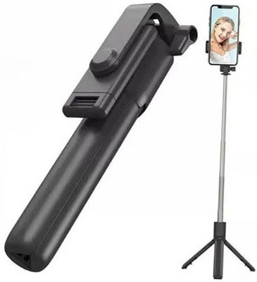 SHOP EXCITING Selfie Stick with Remote, 3-in-1 Multifunctional Selfie Stick, Tripod, Monopod Stand & Mobile Stand Compatible with All Mobile Phones Selfie Stick Bluetooth Selfie Stick(Black, Remote Included)
