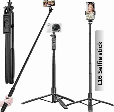 EVAAENTERPRISES L16 Portable and Extendable Best Selfie Stick in 2025 Bluetooth Selfie Stick(Black, Remote Included)