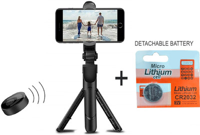 Mobtude Extandable Portable Bluetooth selfie stick Bluetooth Selfie Stick(Black, Remote Included)