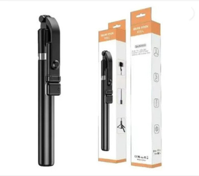 CASETALES R1S-L Portable Selfie Stick with Mini 3 Legs Tripod Stand with LED Fill Light Long Bluetooth Extendable Selfie Sticks. Bluetooth Selfie Stick(Black, Remote Included)