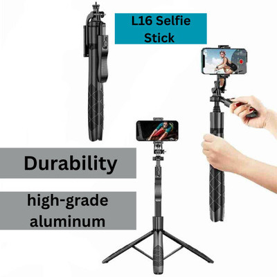 EVAAENTERPRISES L16 Steady Selfie Stick Bluetooth Selfie Stick(Black, Remote Included)