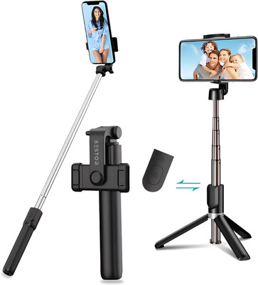 Bestor Selfie Stick Tripod with Wireless Remote Extendable Stand for Vlogging & Photography Bluetooth Selfie Stick(Black, Remote Included)
