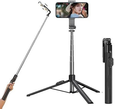 USTINE R1L-Selfie with bluetooth 5.0 Bluetooth Selfie Stick(Multicolor, Remote Included)