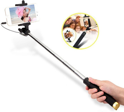 G2L UNIVERSAL WIRED HANDHELD MONOPOD FOR PHONE HOLDER OR PHOTOGRAPHY VIDEO RECORDING YOUTUBE REELS & CAPUTURE EVERY SPECIAL MOMENT Cable Selfie Stick(Black)