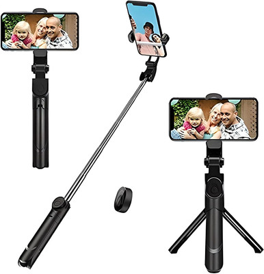 Infinite Digital Bluetooth Selfie Stick with Wireless Remote And Extended Tripod Stand Bluetooth Selfie Stick(Black, Remote Included)