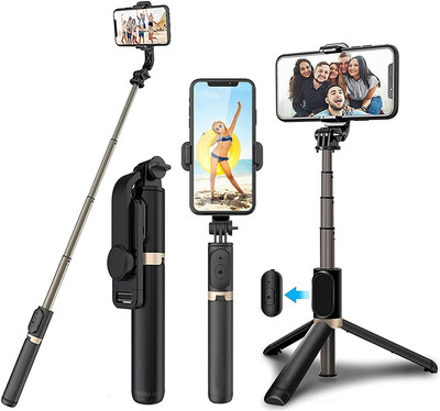 InFinite Digital Bluetooth with Wireless And Extended Tripod Stand Bluetooth Selfie Stick(Black)