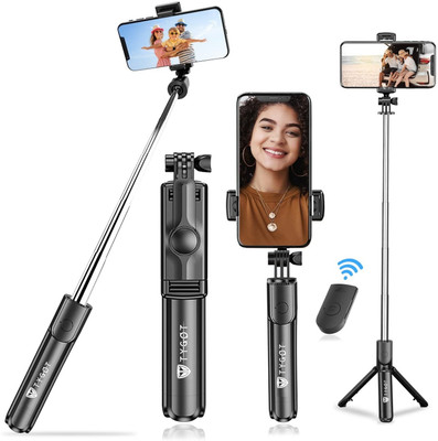Tygot Tygot Bluetooth Extendable Selfie Stick with Wireless Remote and Tripod Stand – 3-in-1 Multifunctional Selfie Companion Bluetooth Selfie Stick(Black, Remote Included)