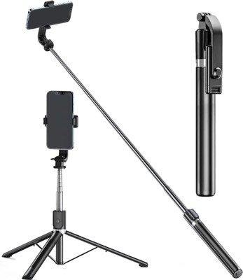 YIXU Super Long Selfie stick 170cm Y17 Selfie Stick Tripod with expandable features Bluetooth Selfie Stick(Shine Black, Remote Included)
