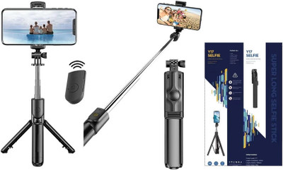 Pharaoh Y17 Selfie Stick Tripod Bluetooth Selfie Stick(Multicolor, Remote Included)