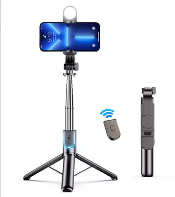 Hold up Selfie Stick with led Lighting and 360 Degree Rotation for Mobile Phone Selfies Bluetooth Selfie Stick(Black, Remote Included)