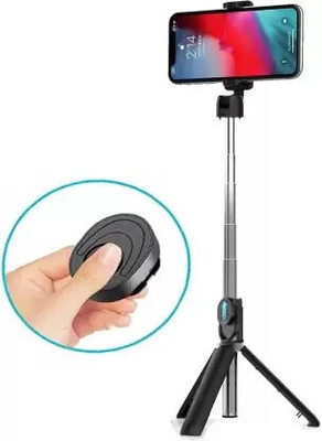 United Creations Bluetooth Selfie Stick(Black, Remote Included)