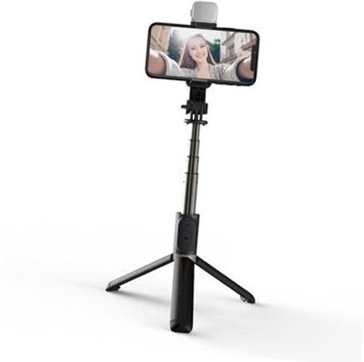 BLUE24 TRADERS Perfect Design Selfie Stick Strong With Light_VR208 Bluetooth Selfie Stick(Black, Remote Included)