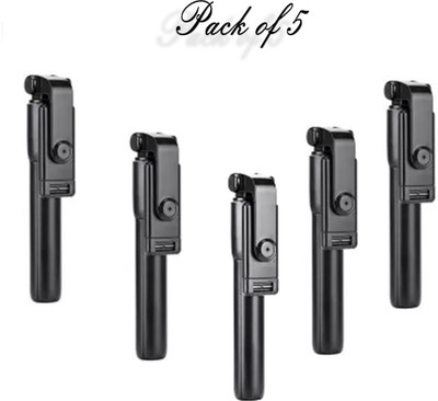 Hold up Pack of 5 Bluetooth selfie stick with wireless remote access and extendable tripod stand for mobile Bluetooth Selfie Stick Bluetooth Selfie Stick(Black, Remote Included) Hold up Pack of 5 Bluetooth selfie stick with wireless remote access and extendable tripod stand for mobile Bluetooth Selfie Stick Bluetooth Selfie Stick(Black, Remote Included)