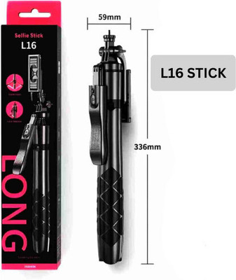EVAAENTERPRISES Best L16 selfie stick for Mobile holding Bluetooth Selfie Stick(Black, Remote Included)