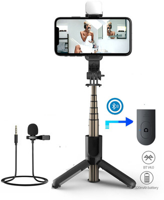BUFONA Bluetooth Selfie Stick(Black, Remote Included)