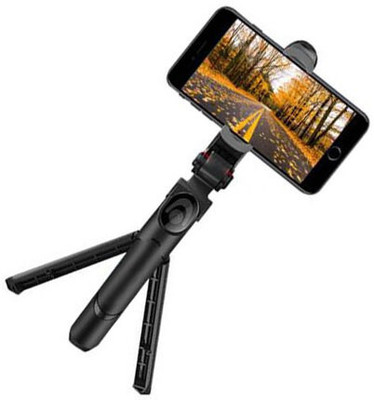 GLATOXI Bluetooth Selfie Stick(Black, Remote Included)