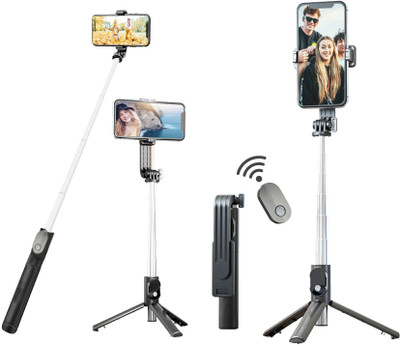 Deeshora Bluetooth Selfie Stick(Black, Remote Included)