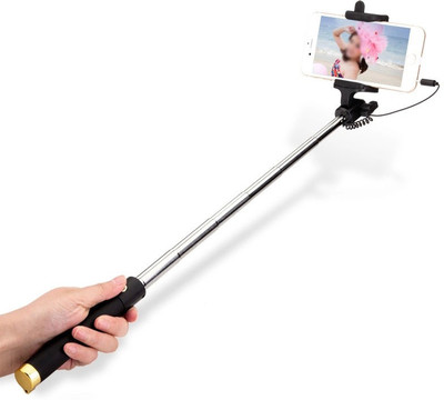 G2L UNIVERSAL WIRED HANDHELD MONOPOD FOR PHONE HOLDER OR PHOTOGRAPHY VIDEO RECORDING YOUTUBE REELS & CAPUTURE EVERY SPECIAL MOMENT Cable Selfie Stick(Black)