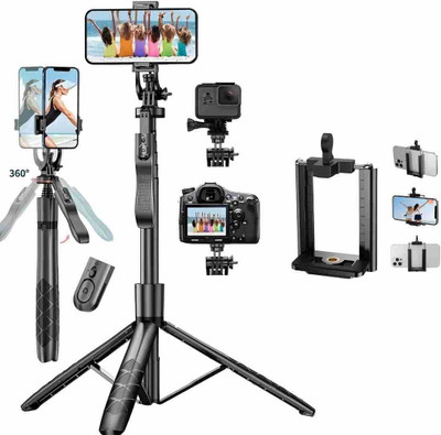 EVAAENTERPRISES L16 Ultimate Selfie Stick in Black Color Bluetooth Selfie Stick(Black, Remote Included)