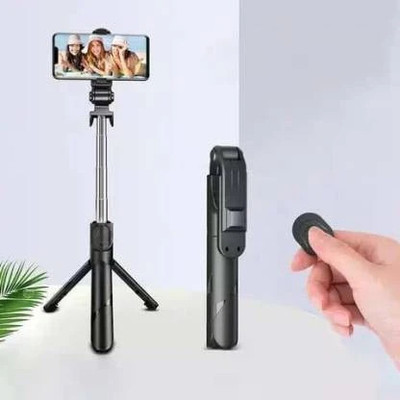 GLATOXI Bluetooth Selfie Stick(Black, Remote Included)