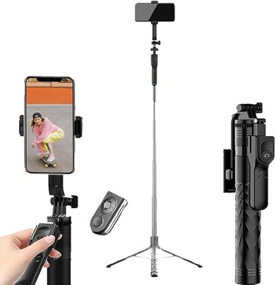 WEFLY k28 Bluetooth Selfie Stick(Black, Remote Included)